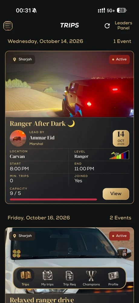 Savage Club 3.1.2 trips screen